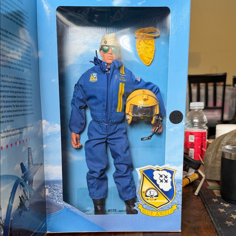 Pilot Action Figure with Blue Flight Suit and Yellow Helmet